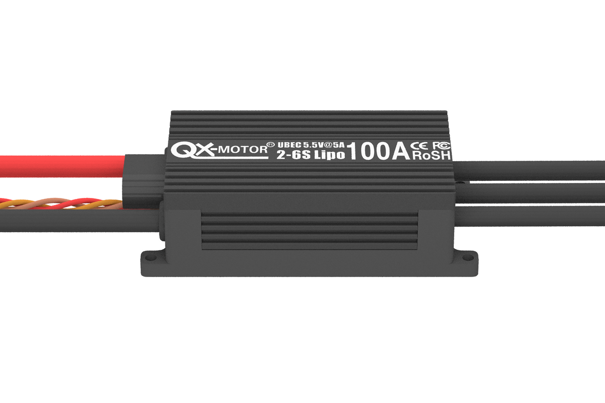QX-MOTOR 100A ESC 2-6s brushless speed controller with built-in 5.5V/5A UBEC, suitable for 70mm EDF/remote control toys