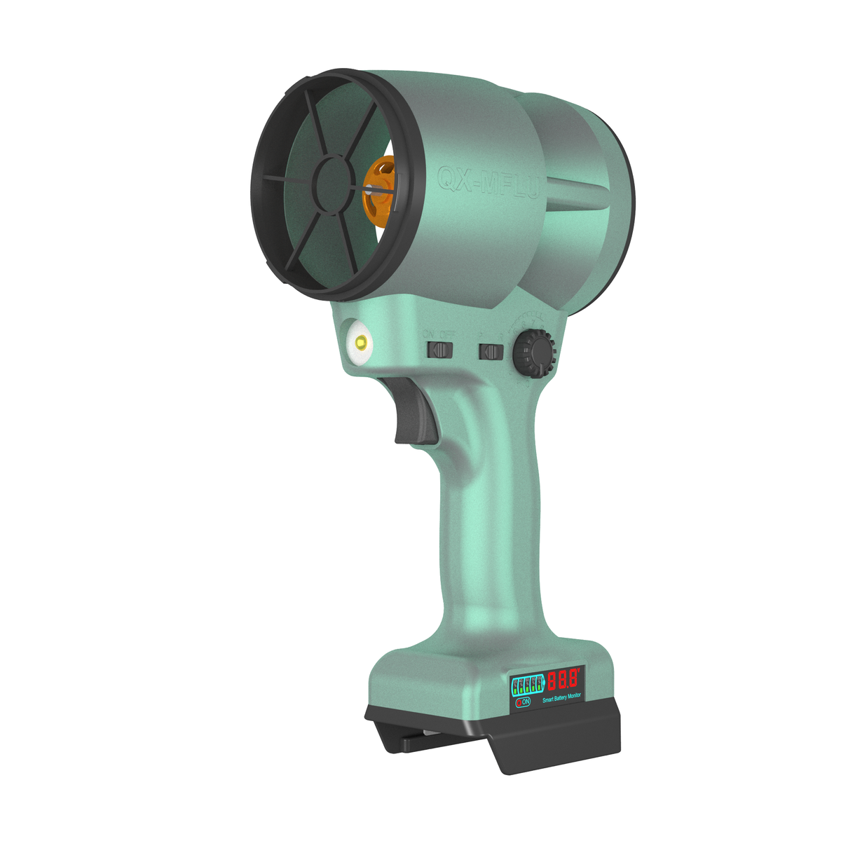 QX-MFLU 2000G 64mm portable violent fan, a powerful handheld fan suitable for outdoor water/dust/snow removal