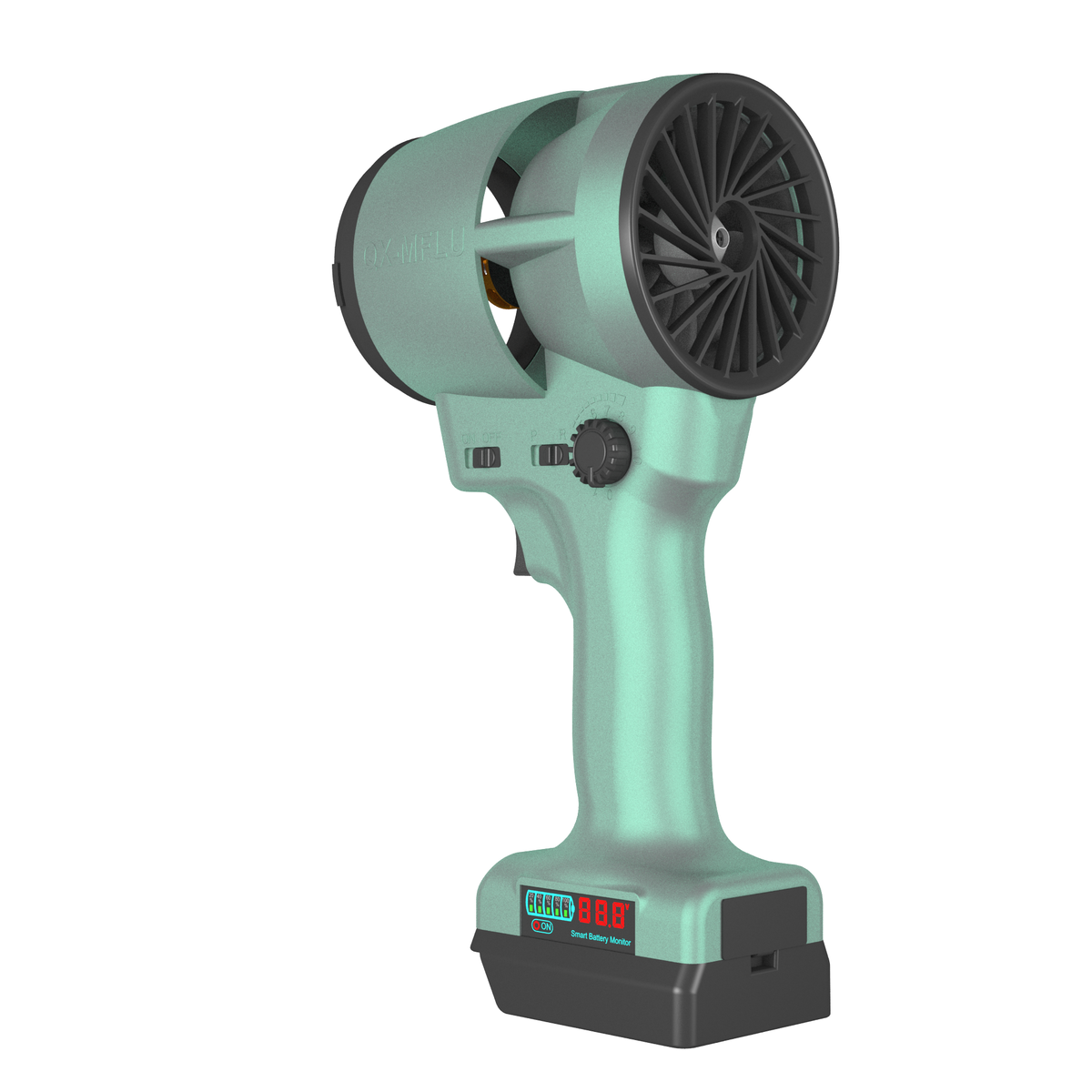 QX-MFLU 2000G 64mm portable violent fan, a powerful handheld fan suitable for outdoor water/dust/snow removal