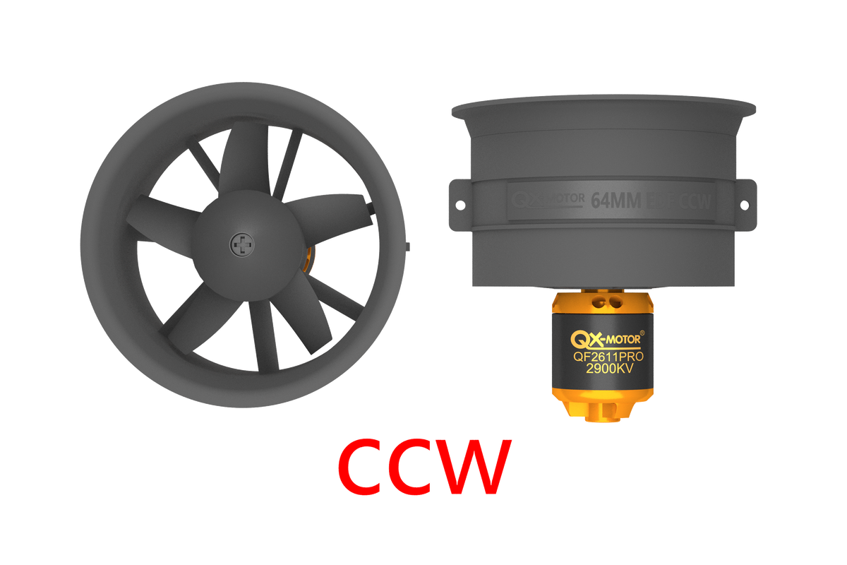 QX-Motor 64mm EDF CW CCW 5 Blades Ducted Fan with Brushless Motor 2900KV 3200KV 4000KV  for FMS RC Airplane