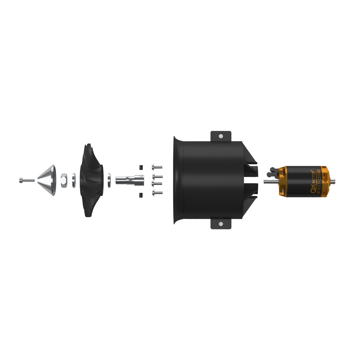 QX-Motor New 12 Blades Fan 70mm EDF  QF3027 2200KV 1100kv Brushless Motor CW CCW  For Remote Control Toy Accessories