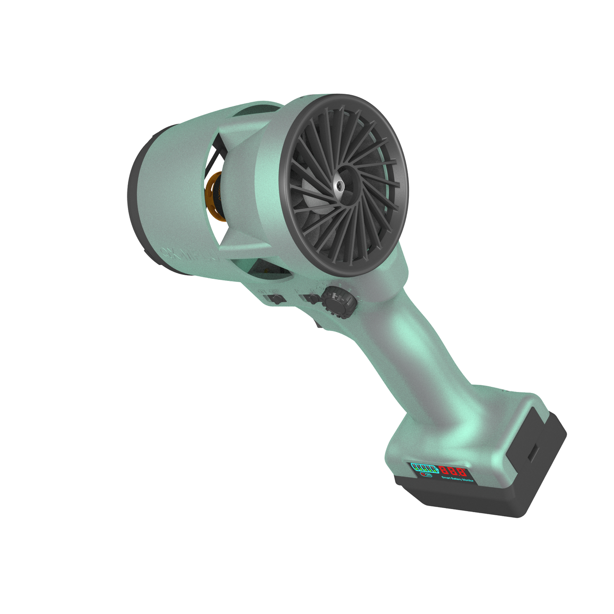 QX-MFLU 2000G 64mm portable violent fan, a powerful handheld fan suitable for outdoor water/dust/snow removal