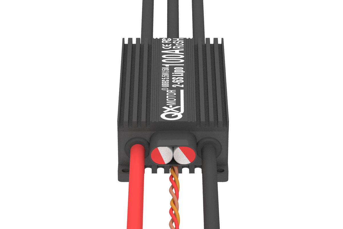 QX-MOTOR 100A ESC 2-6s brushless speed controller with built-in 5.5V/5A UBEC, suitable for 70mm EDF/remote control toys