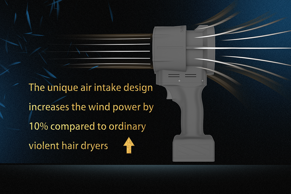 QX-MFLU 2000G 64mm portable violent fan, a powerful handheld fan suitable for outdoor water/dust/snow removal