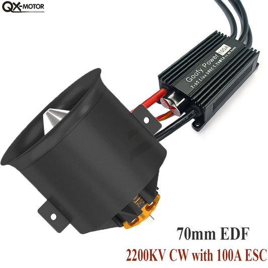QX-Motor New 12 Blades Fan 70mm EDF  QF3027 2200KV 1100kv Brushless Motor CW CCW  For Remote Control Toy Accessories