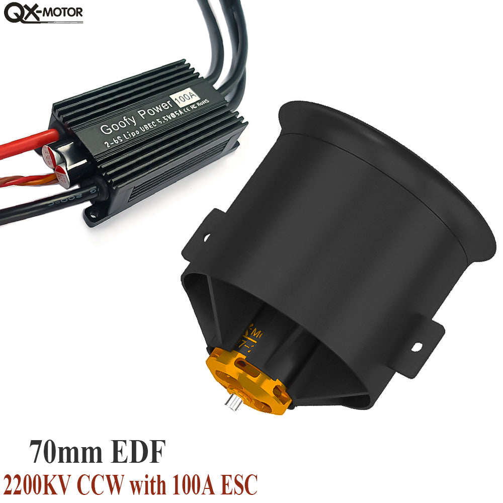 QX-Motor New 12 Blades Fan 70mm EDF  QF3027 2200KV 1100kv Brushless Motor CW CCW  For Remote Control Toy Accessories