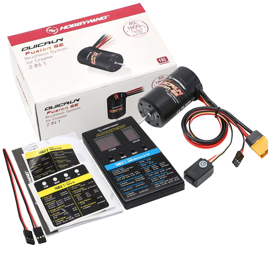 Hobbywing Quicrun Fusion SE 40A 1800kv 1200kv Brushless Motor ESC Combo 2-in-1 Sensored FOC for 1/10 1/8 RC Crawler Rock Car