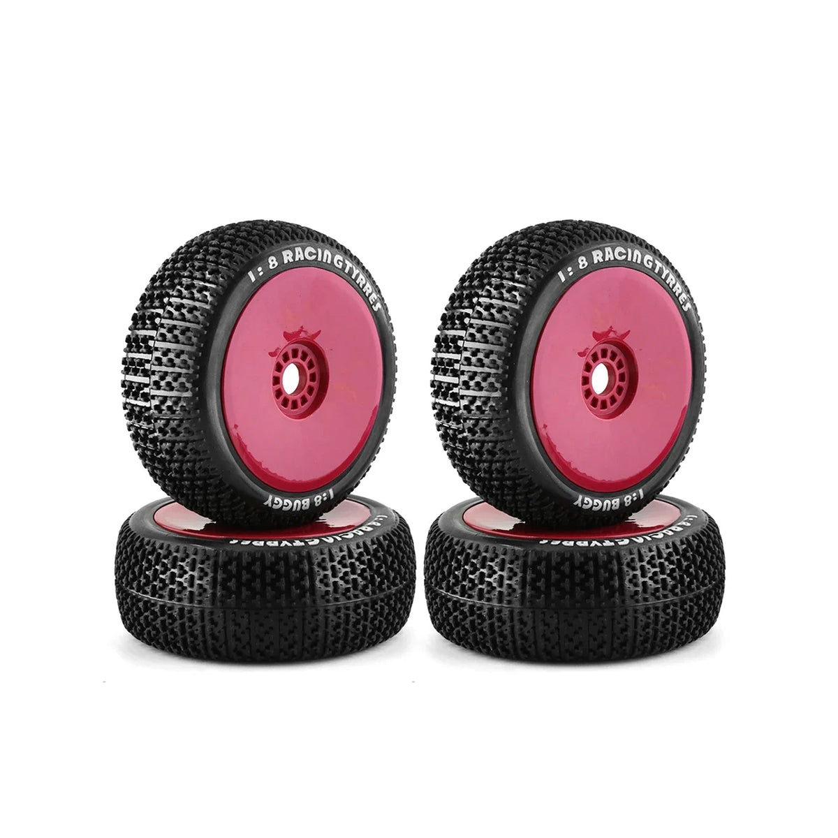 4Pcs 1/8 4WD Nitro Off Road Buggy Tires Wheel Rims 17mm Hex for 1:8 Scale RC Car HSP HPI Kyosho ZD Hongnuo Redcat Traxxas
