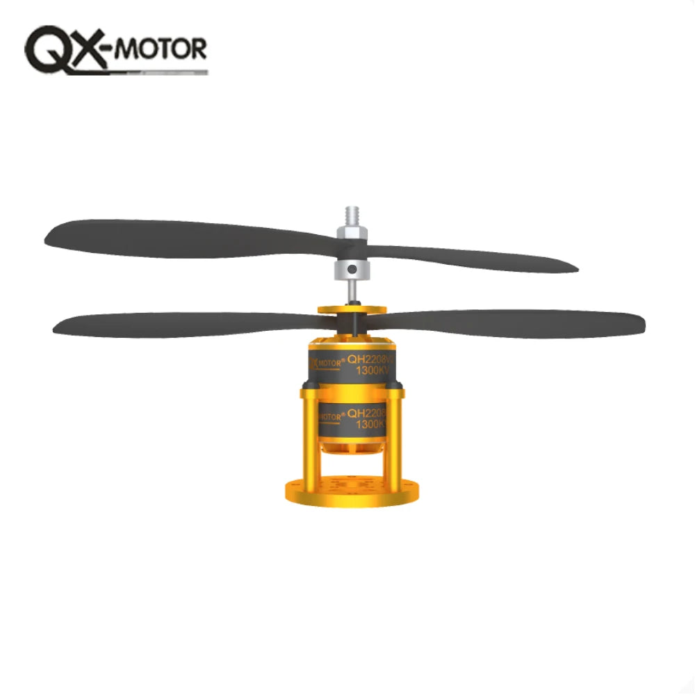 QX-MOTOR QH2208-V2 1300kv coaxial dual propeller brushless motor, paired with 9047 propeller, suitable for toy accessories