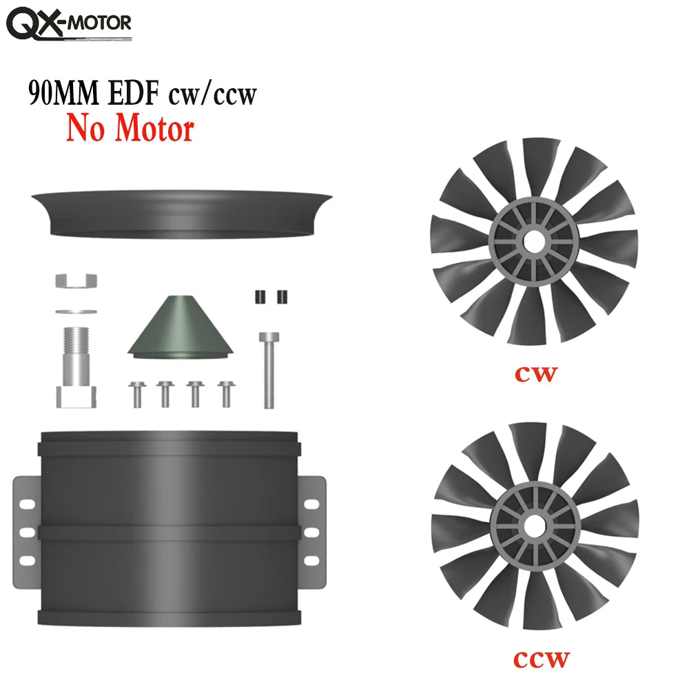 QX-MOTOR 30MM 50MM 64MM 70MM 80MM 90MM 120MM EDF no motor 6/12 Blades Ducted Fan For Remote Control Toy Parts