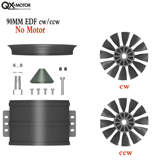 QX-MOTOR 30MM 50MM 64MM 70MM 80MM 90MM 120MM EDF no motor 6/12 Blades Ducted Fan For Remote Control Toy Parts