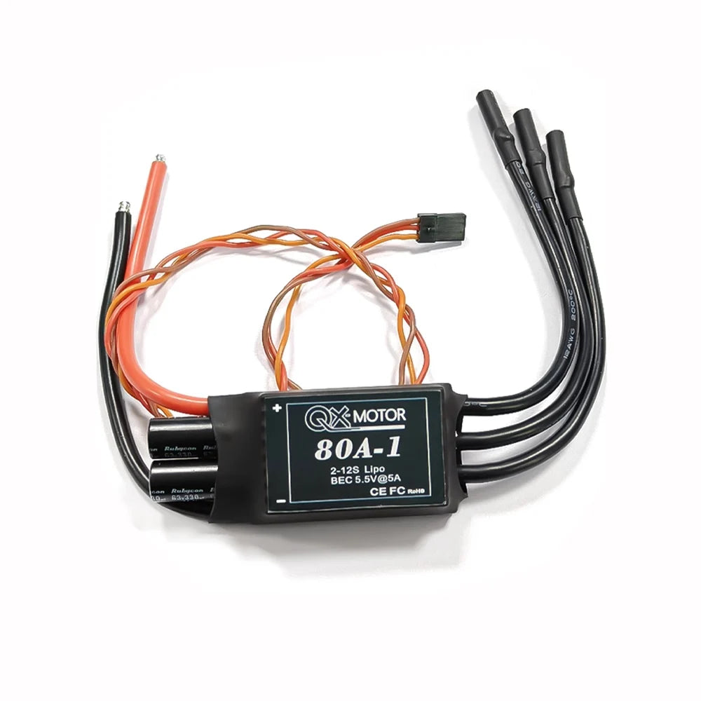 80A 2-12S brushless ESC High pressure Speed Controler With 5.5V 5A BEC for brushless motor suitable for model airplane toys QX-MOTOR EDF