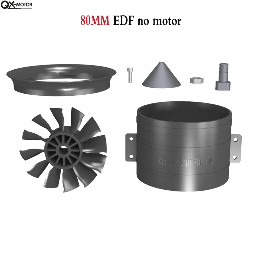 QX-MOTOR 30MM 50MM 64MM 70MM 80MM 90MM 120MM EDF no motor 6/12 Blades Ducted Fan For Remote Control Toy Parts