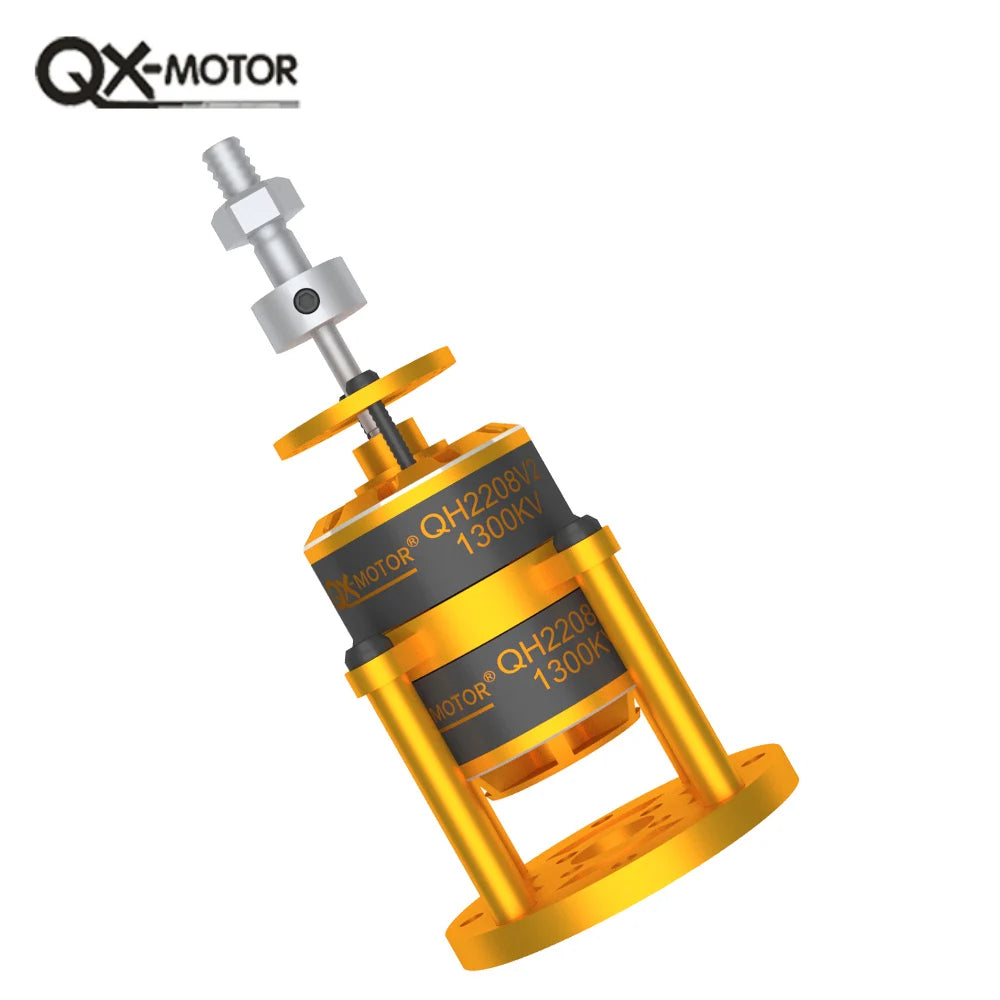 QX-MOTOR QH2208-V2 1300kv coaxial dual propeller brushless motor, paired with 9047 propeller, suitable for toy accessories