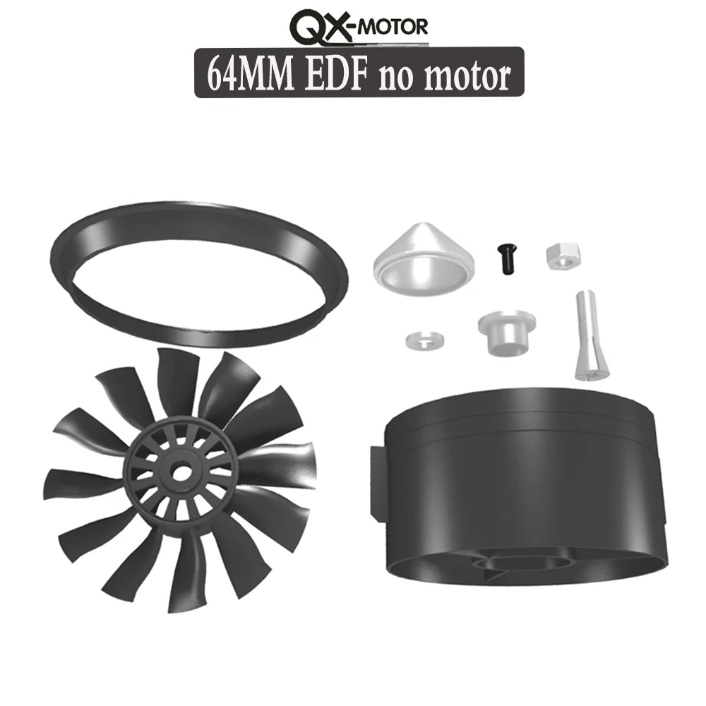QX-MOTOR 30MM 50MM 64MM 70MM 80MM 90MM 120MM EDF no motor 6/12 Blades Ducted Fan For Remote Control Toy Parts
