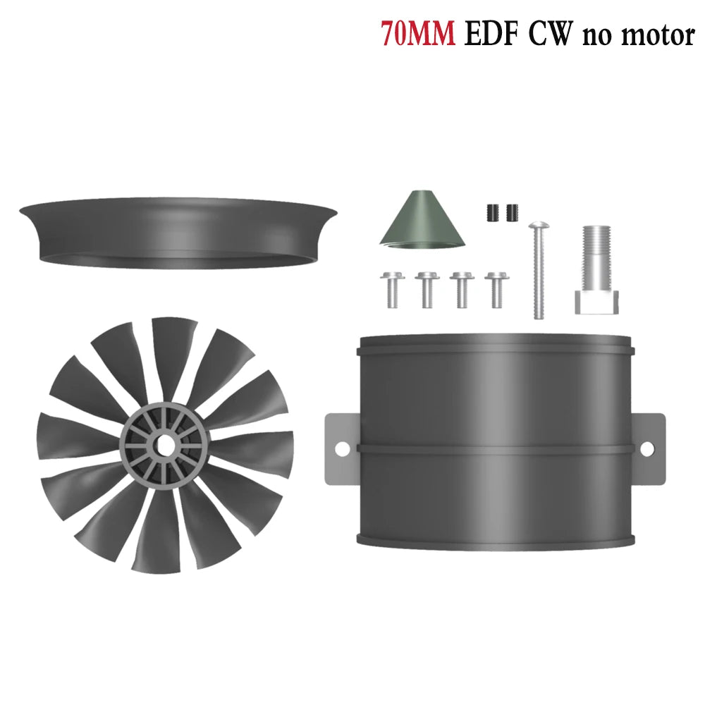 QX-MOTOR 30MM 50MM 64MM 70MM 80MM 90MM 120MM EDF no motor 6/12 Blades Ducted Fan For Remote Control Toy Parts