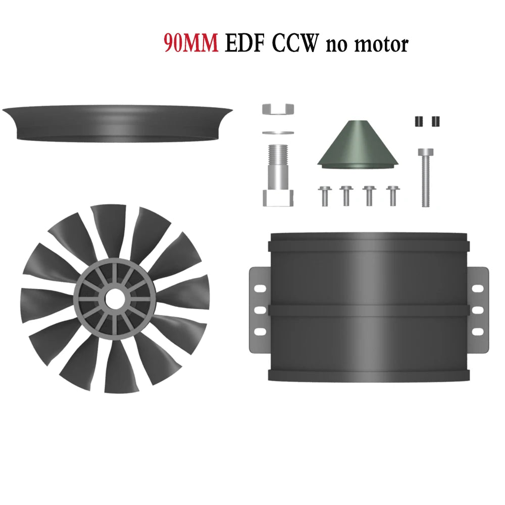 QX-MOTOR 30MM 50MM 64MM 70MM 80MM 90MM 120MM EDF no motor 6/12 Blades Ducted Fan For Remote Control Toy Parts