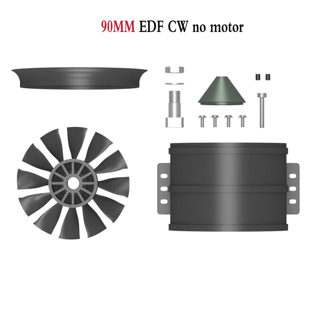 QX-MOTOR 30MM 50MM 64MM 70MM 80MM 90MM 120MM EDF no motor 6/12 Blades Ducted Fan For Remote Control Toy Parts