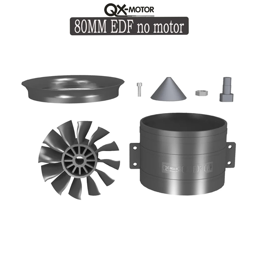 QX-MOTOR 30MM 50MM 64MM 70MM 80MM 90MM 120MM EDF no motor 6/12 Blades Ducted Fan For Remote Control Toy Parts