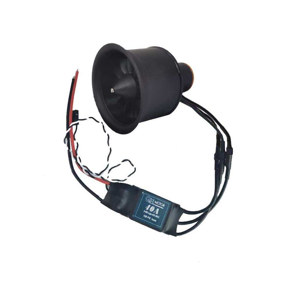 QX-MOTOR 50mm EDF 12 Blades Ducted Fan CW CCW with 40A 50A ESC 3S 4S Brushless Motor